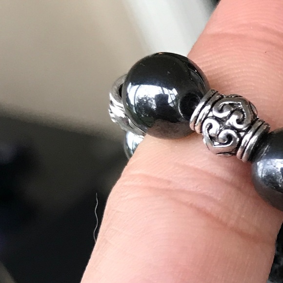 Genuine Titanium aura crystal lava rock bracelet - Picture 6 of 8